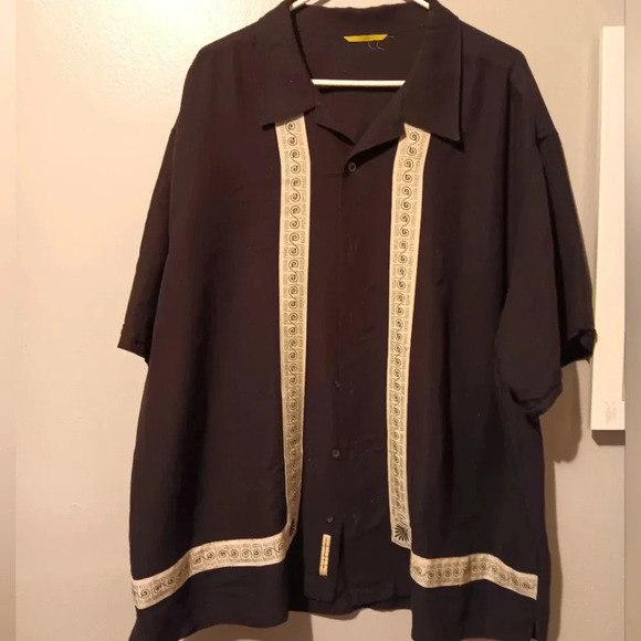 Cubavera Men's Embroidered-Panel Button Down Shirt - Picture 1 of 5